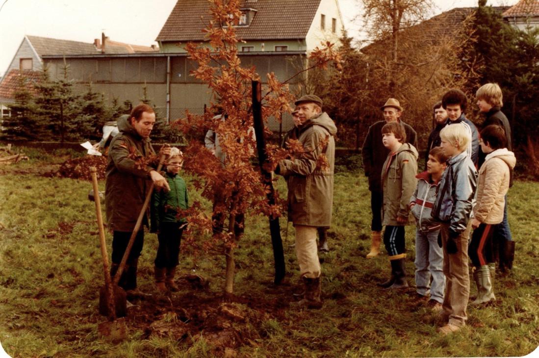 Am 15.11.1981 wird der erste Baum in der Ökozelle gepflanzt